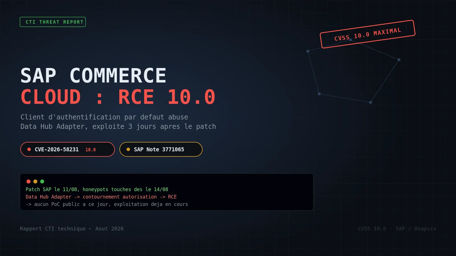 CVE-2026-58231 : un client d'authentification par défaut ouvre un RCE non authentifié sur SAP Commerce Cloud