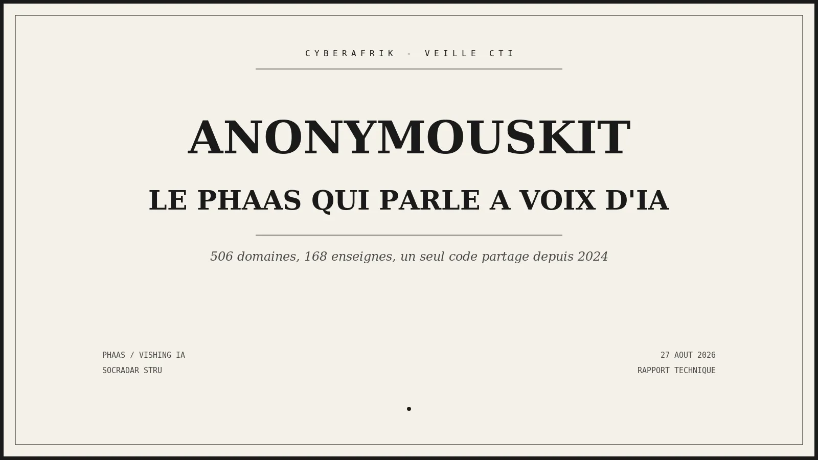 AnonyMousKIT : l'usine à PhaaS qui fait parler une IA à 200 victimes pour 19,24 dollars