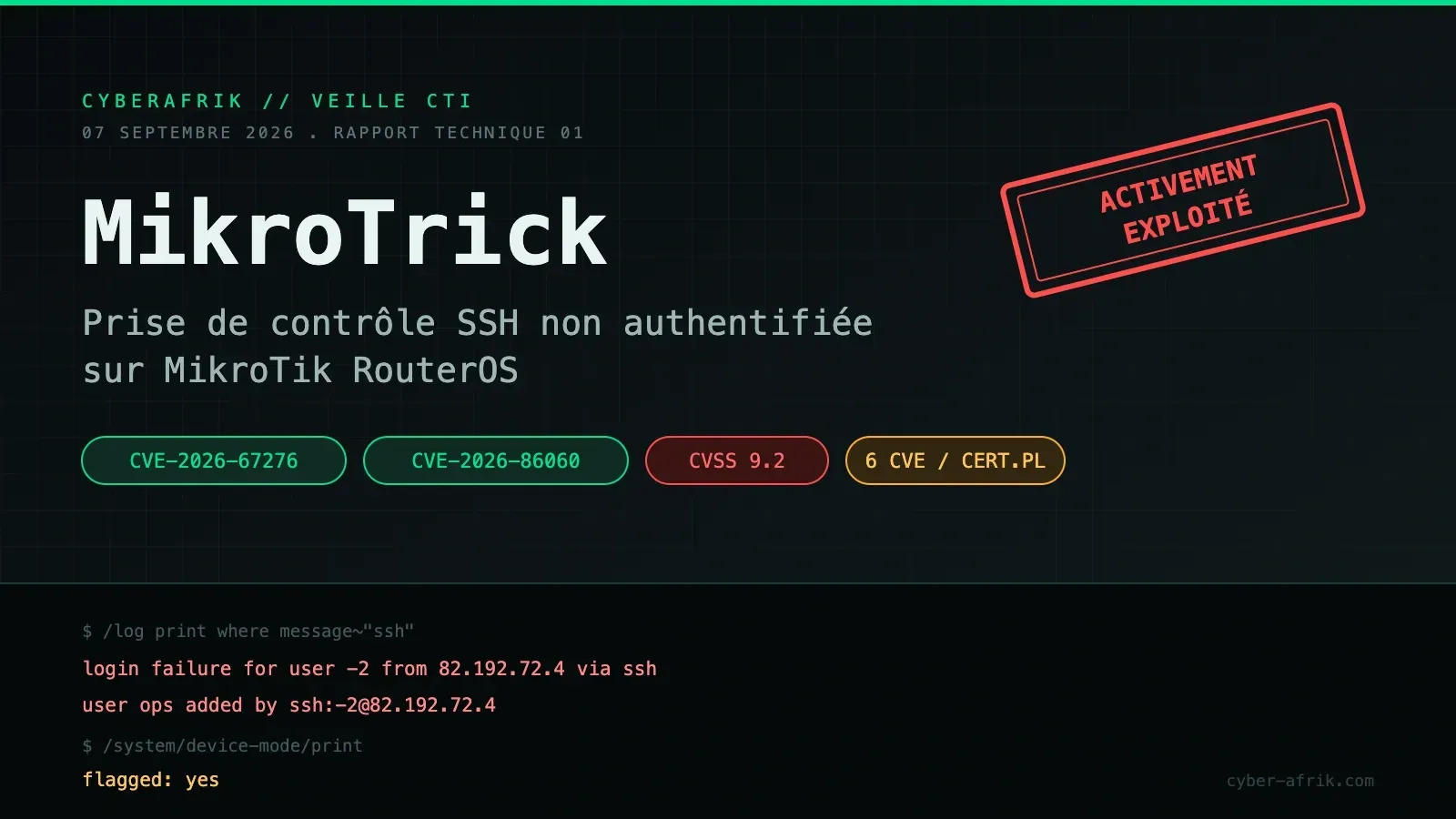 MikroTrick : quand un exposant RSA oublié et un nom d'utilisateur interdit ouvrent les RouterOS sans mot de passe