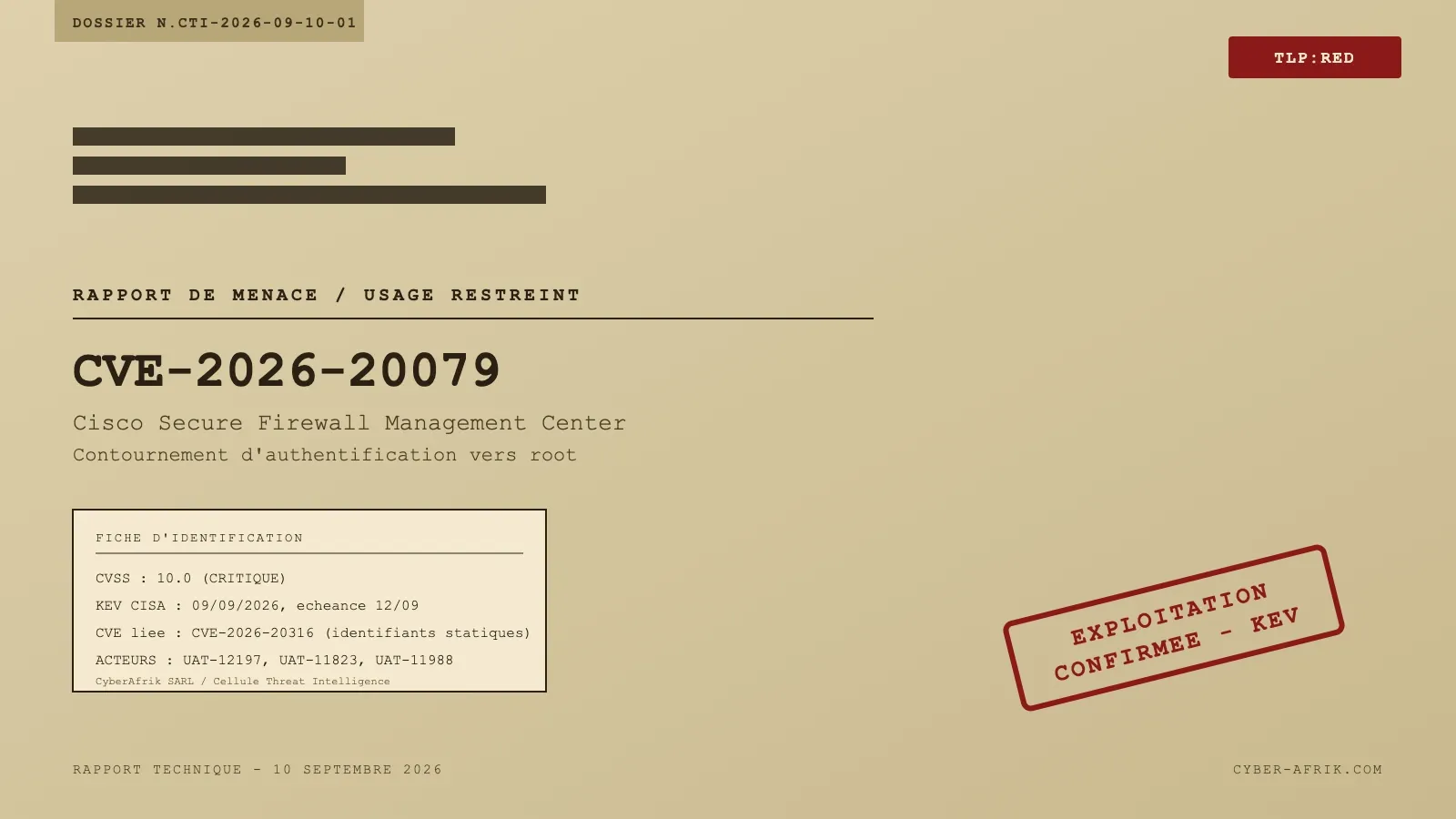CVE-2026-20079 : la session laissée ouverte au démarrage qui donne le root sur les consoles Cisco Secure FMC