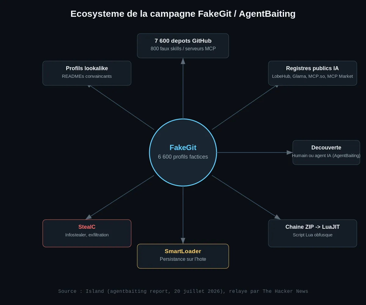 Chaîne d'attaque FakeGit et AgentBaiting